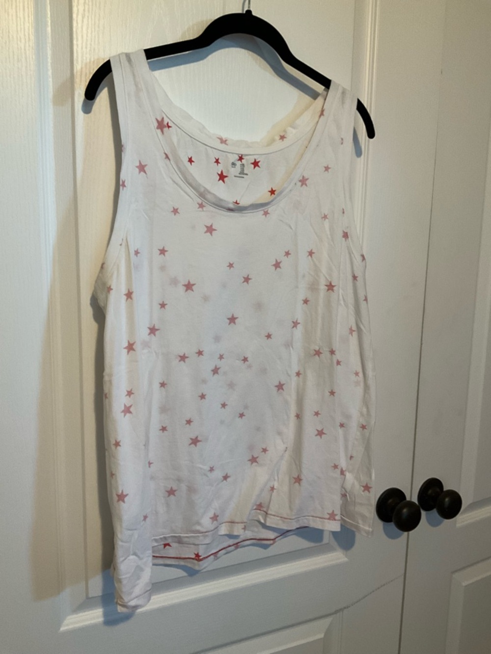 GAP White Tank Top with Red Star Print